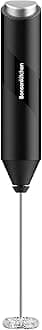 Bonsenkitchen Milk Frother Handheld, Electric Milk Foam Maker with Stainless Steel Whisk, Hand Drink Mixer for Coffee, Lattes, Cappuccino, Matcha, Battery Operated, Electric Stirrer Coffee Mixer Wand