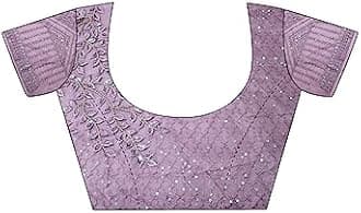 SIRIL Women's Georgette Embroidery Saree With Unstitched Blouse Piece