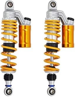 370mm/14.56" Rebound Damping Universal 7mm Spring Rear Suspension Air Shock Absorber MTB Motorcycle For BWS 125 Dirt Bike Gokart Quad ATV Nmax Xmax Aerox