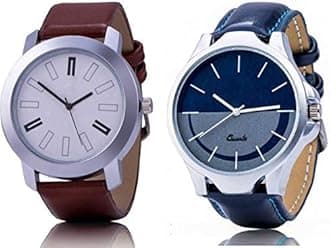 Premium Branded Super Quality Premium Watches Combo Look Like Richer Person for Men Pack of - 2 (24-BRWN)