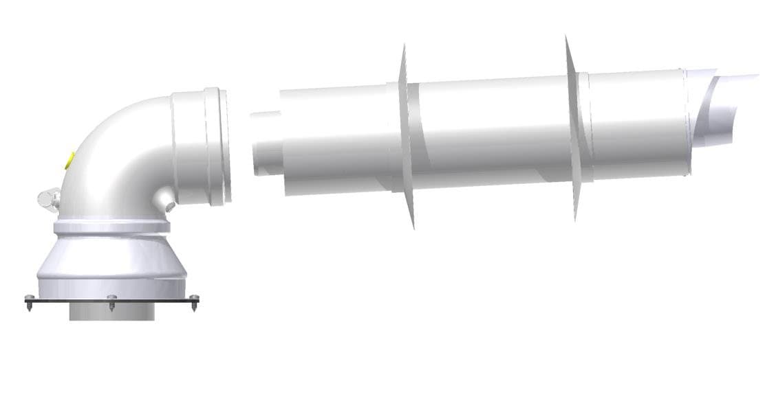 SAUNIER DUVAL / HERMANN - CONCENTRIC COMPLETE KIT Ø60/100mm (Ø2,36/3,93in) compatible for condensing boilers, with 87° bend and extension with terminal and accessories, for air inlet and flue outlet