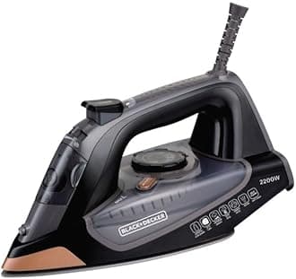 Black+Decker Steam Iron | 2200 Watt, 380 ml, 2 Yrs Warranty | Iron for Clothes, Steam Iron, Iron Box, Steam Press, Steam Iron Press with Anti Drip, Non-Stick Ceramic Sole, 35g/min Steam Output (Black)