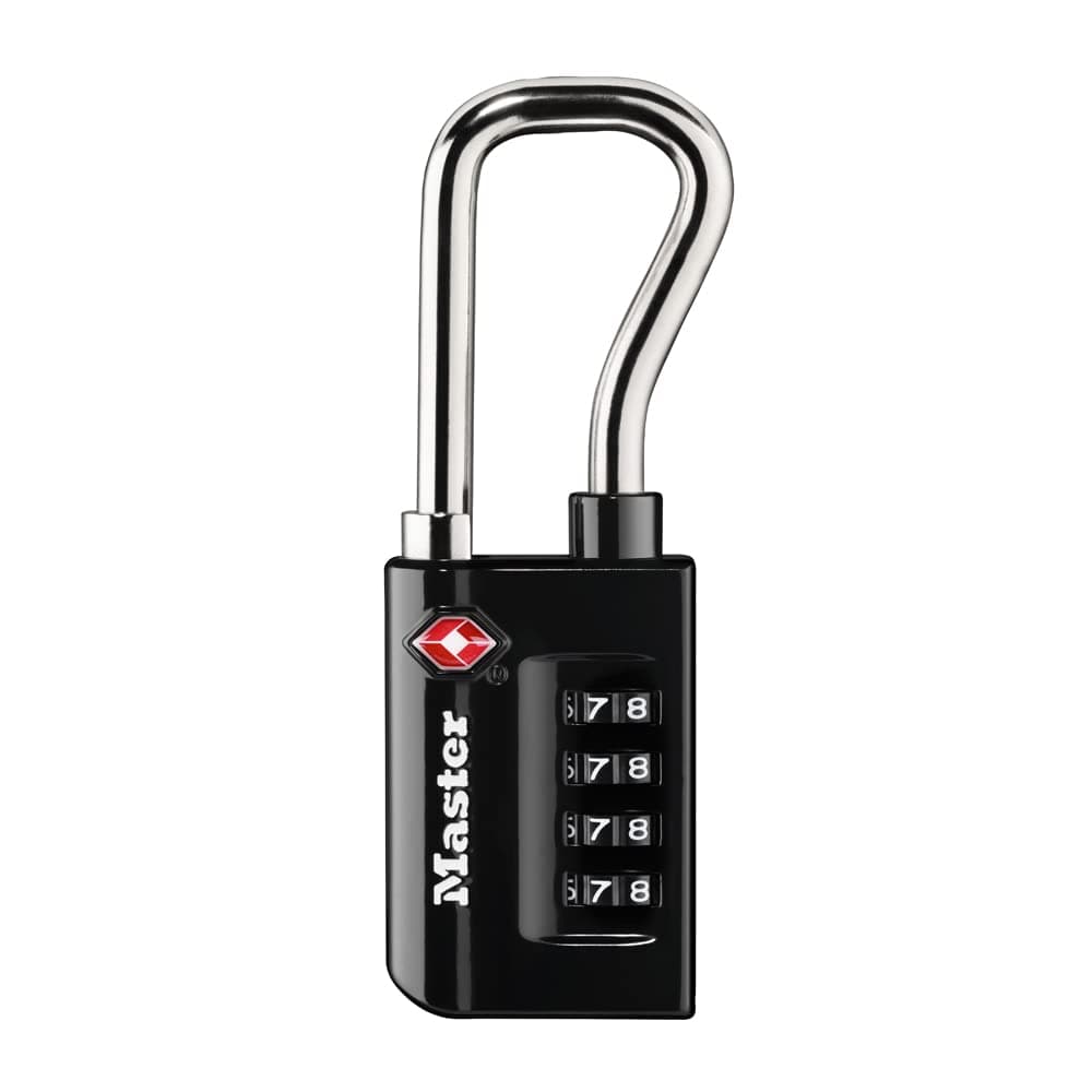 Master Lock Padlock, Set Your Own Combination TSA Accepted Luggage Lock, 1-5/16 in. Wide, 4696D, Black