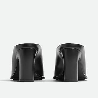 VivaLaver Womens Chunky Heeled Mules Closed Pointed Toe Clogs Backless Booties Slip on Mules Heels Pumps