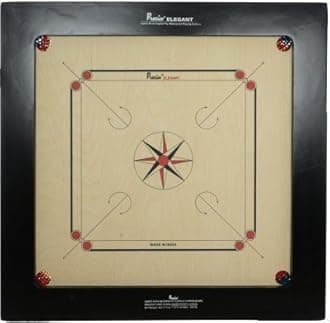 Precise Carrom Board Game Board Champion Bulldog Jumbo English Ply Wood Board with Coin & Striker, Approved by AICF & ICF, Official Board for International Carrom World Cup(Jumbo, 28mm)