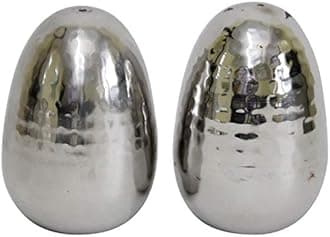 Hammered Egg Shaped Salt and Pepper Shakers