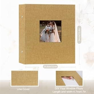Artmag Fabric Photo Album 4x6 1000 Large Capacity for Family Wedding Anniversary Linen Album Holds 1000 Horizontal and Vertical Photos (1000 Pockets, Khaki)
