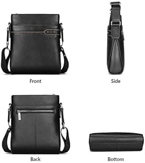 LAORENTOU Men Genuine Leather Shoulder Bag Crossbody Bag Business Cowhide Messenger Purse Cross Body Bags for Men