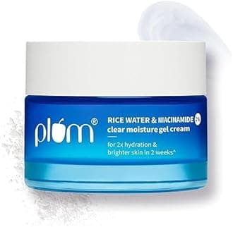 Plum 2% Niacinamide & Rice Water Superlight Gel Cream Winter Moisturizer for Face | 2X Oil-Free Hydration | Brightens, Fades Blemishes | Dermat-Tested | All Skin Types | Women & Men | 100% Vegan | 25 g