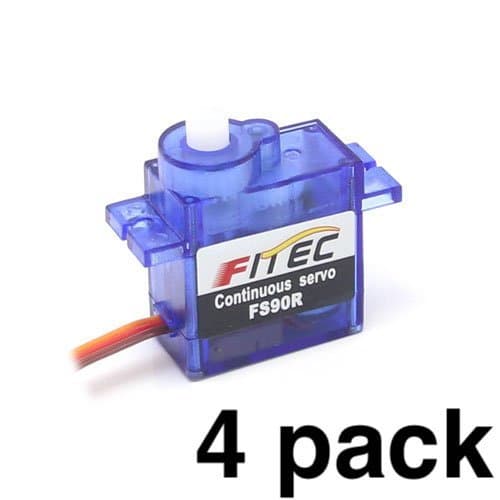 FS90R (4 Pack) - 360° Rotation | Continuous Rotation Robotic Servo | by himalayanelixir