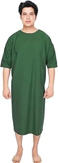 Poly Cotton Patient Gown - Examination/Both Side Wearable Hospital Use, Green, Free Size Unisex