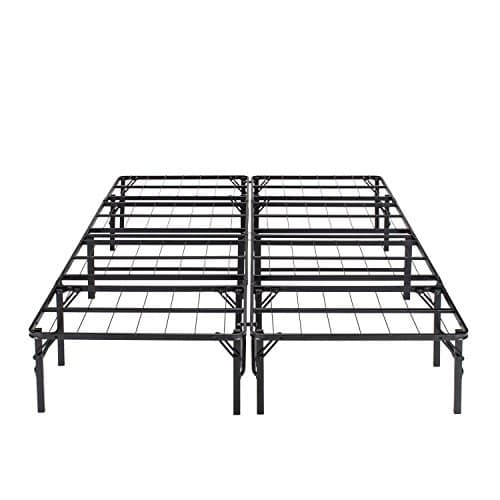 Sleeptune 14 Inch Platform Quad-Fold Bed Frame/Mattress Foundation/Box Spring Replacement/Noise-Free/Under-bed Storage (King)