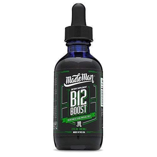 Made Man B12 Boost with 2,400 mcg Vitamin B-12 via Sublingual Delivery (2 Fl Oz, 30 Servings)