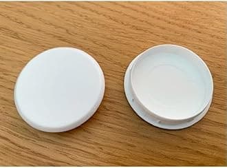 35mm White Hinge Hole Cover Caps - Kitchen Cabinets/Cupboard Doors (10 x White Hinge Hole Cap)