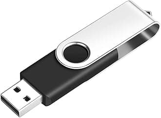 1GB USB Flash Drive 1PCS USB 2.0 Thumb Drive Swivel USB Stick Bulk Gig Stick Memory Stick Metal Thumb Drives (Black)