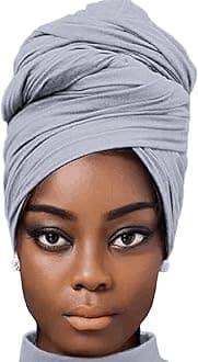 African Scarfs for Women Head Wraps Stretch Turbans Jersey Bun Styles Headbands for High Ponytails