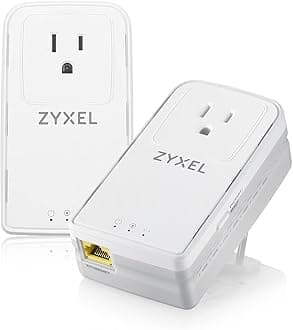 Zyxel G.hn 2400 Powerline Ethernet Adapter Kit | Pass-Thru Power | Plug & Play | MIMO | Next-Gen G.hn | Gigabit Ethernet | for Smart TVs, On-Line Games, 8K Streaming | Brown Box [PLA6456BBKIT]