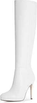 ModatopeKnee High Boots Women Platform Boots Pointed Toe Tall Boots 4 In Stiletto High Heel Long Boots Side Zipper Dress Knee High Boots