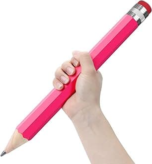 BUSHIBU Giant Pencils for Prop/Gifts/Decor - 14 Inch Jumbo Wooden Big Novelty Pencil with Cap for Schools and Homes (Pink)