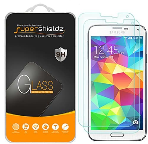 Supershieldz (2 Pack) Designed for Samsung Galaxy S5 Tempered Glass Screen Protector Anti Scratch, Bubble Free