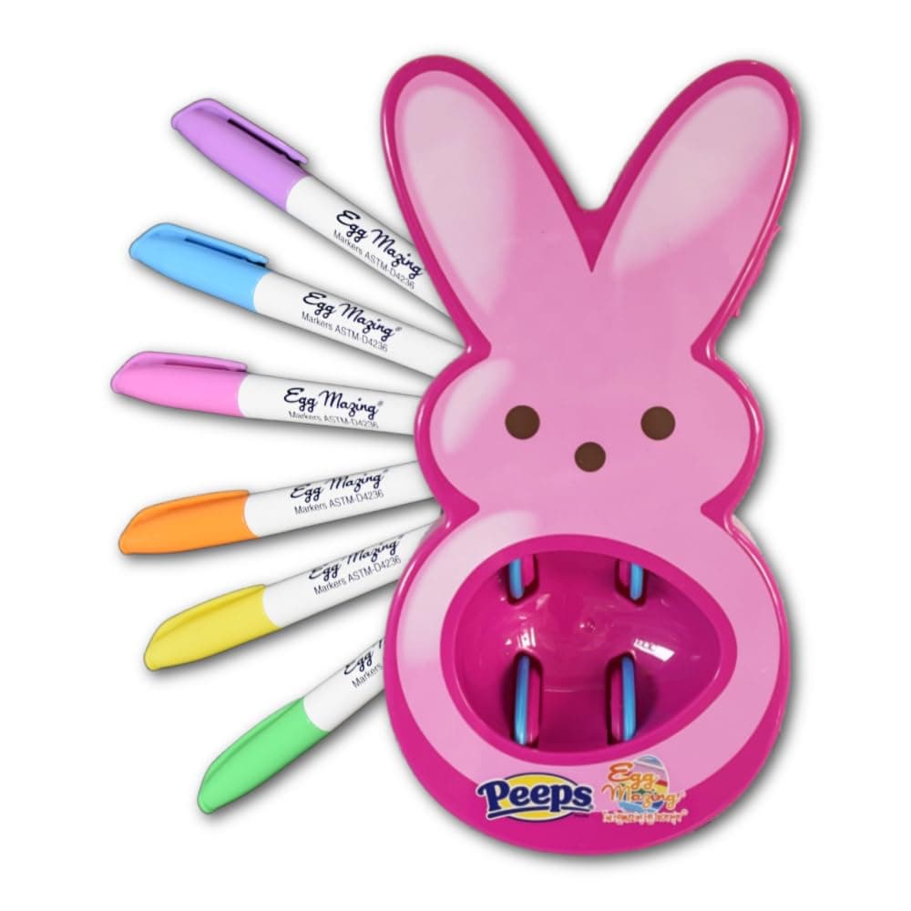 Peeps Bunny - Arts and Craft Set Includes 6 Colorful Quick Drying, Non-Toxic Markers (Pink), Ages 3 and Up