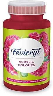 Fevicryl Acrylic Colour Maroon 500ml | Art & Craft, DIY, Rich Pigment, Non-Craking Paint for Canvas, Wood, Leather, Earthenware, Metal | Ideal for school projects, Hobbyists, Artists
