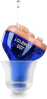 Hearing Aids for Seniors, Invisible Hearing Amplifier Mini Sound Enhancer Comfort Noise Reduction Ear Amplifier to Assist Hearing(Blue, Left)