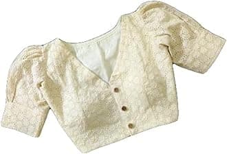 Women's Cotton Chikankari Embroidery Work Readymade Saree Blouse