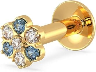 Malabar Gold & Diamonds 22KT | Pure Yellow Gold Precious Stone Nose Pin For Women