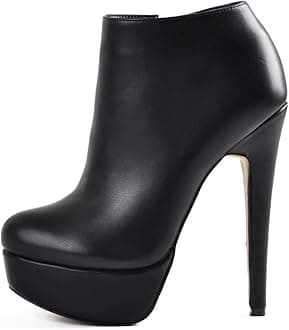 Only maker Women's Platform Boots Lace Up Stiletto Ankle Booties