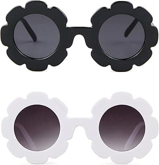 ADE WU Sunglasses for Kids Round Flower Cute Glasses UV 400 Protection Children Girl Boy Gifts