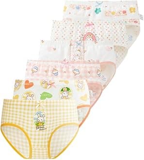 Soft Girls' Briefs, Comfort Breathable Toddler Girls' Panties, Modal Underwear Sizes for 1T to 9 Years Old