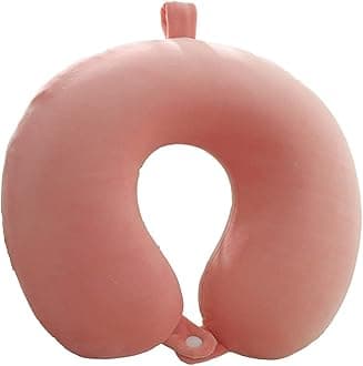 Travel Pillow - Memory Foam Neck Pillow Support Pillow,Luxury Compact & Lightweight Quick Pack for Camping,Sleeping Rest Cushion (Pink)