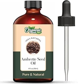 Organic Zing Ambrette Seed (Abelmoschus moschatus) Oil | Pure & Natural Essential Oil for Skincare, Aroma & Diffusers - 118ml/3.99fl oz