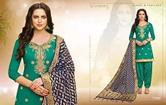 Women's Wear Heavy Chaderi slik Punjabi Shalwar Kameez Patiyala Suits Indian Pakistani Fancy Dress