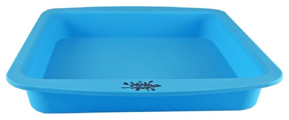 NoGoo Deep Dish Brownie Baking Silicone Container - 8β x 8β - Assorted Colors (Blue)