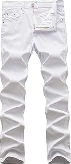 WULFULMen's Slim Fit Skinny Stretch Comfy Jeans Denim Pants