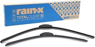 Rain-X 810333 Total Clear Beam Wiper Blades 24" & 20" Windshield Wipers for All-Weather Performance, Rubber Squeegee for Smooth Clean Wipe & Quiet Operation - 2 Pack Value