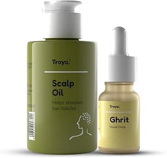 Traya Sleep Well Combo, Ayurvedic Scalp Oil (80ml) + Shatavari Nasal Drops (10ml), Kit for Stress Control and Calm Sleep, Contains Herbal Oils, Bhringraj, Ghee, Goats Milk