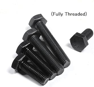 ANSIEDIO M10 Hex Bolt, 12.9 Grade High Tensile Alloy Steel, Outer Hexagonal Screws for Machinery Industry Fastener, (Fully Threaded) M10×50mm,5 pcs