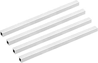 6063 Aluminum Square Tube, 15mmx15mmx1.5mm Wall Thickness 300mm Length Seamless Straight Pipe Tubing 4 Pcs