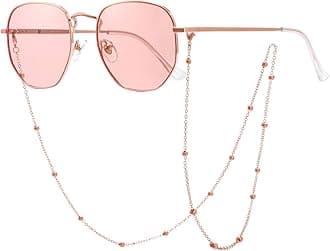 Veda Tinda Vision Sunglasses for Women Trendy Retro 70s 90s Womens Oval and Square Shades UV400 Protection with Glasses Chain