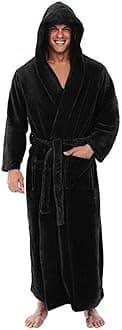 WWESDXCR Fashion Casual Men'S Bathrobe Flannel Robe V-Neck Long-Sleeved Couple Men'S Robe