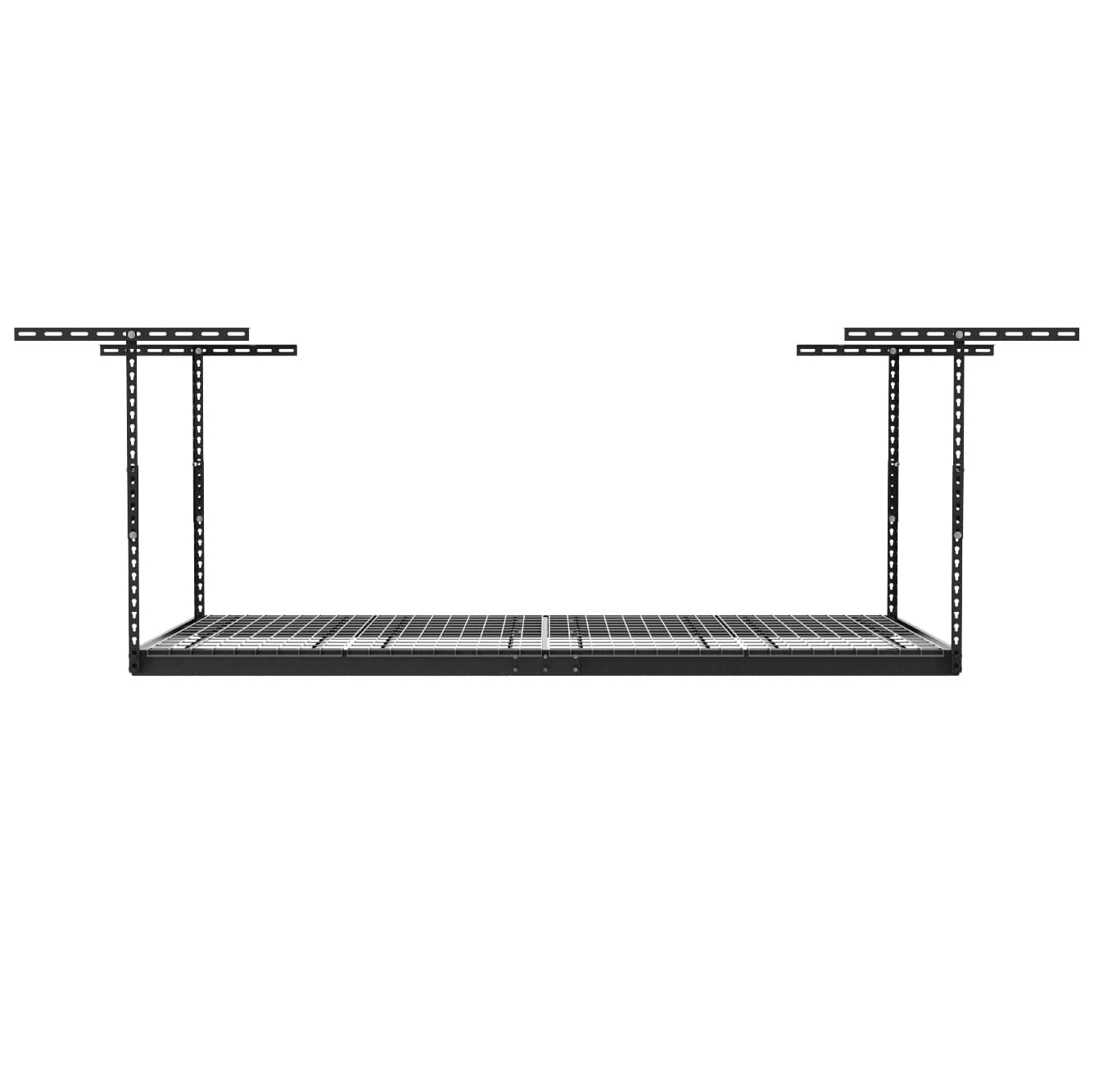 MonsterRax Overhead Garage Storage Rack - 4 x 8 Ceiling Racks for Garage Shelving, Organization, Adjustable Hanging Storage, Grey, 12"- 21" Height Adjustment