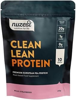 Vegan Protein Powders by Nuzest - Clean Lean Protein - Wild Strawberry - Plant Based Pea Protein Shake - Low Calorie & Low Carb - Gluten Free - Dairy Free - 250g (10 Servings)