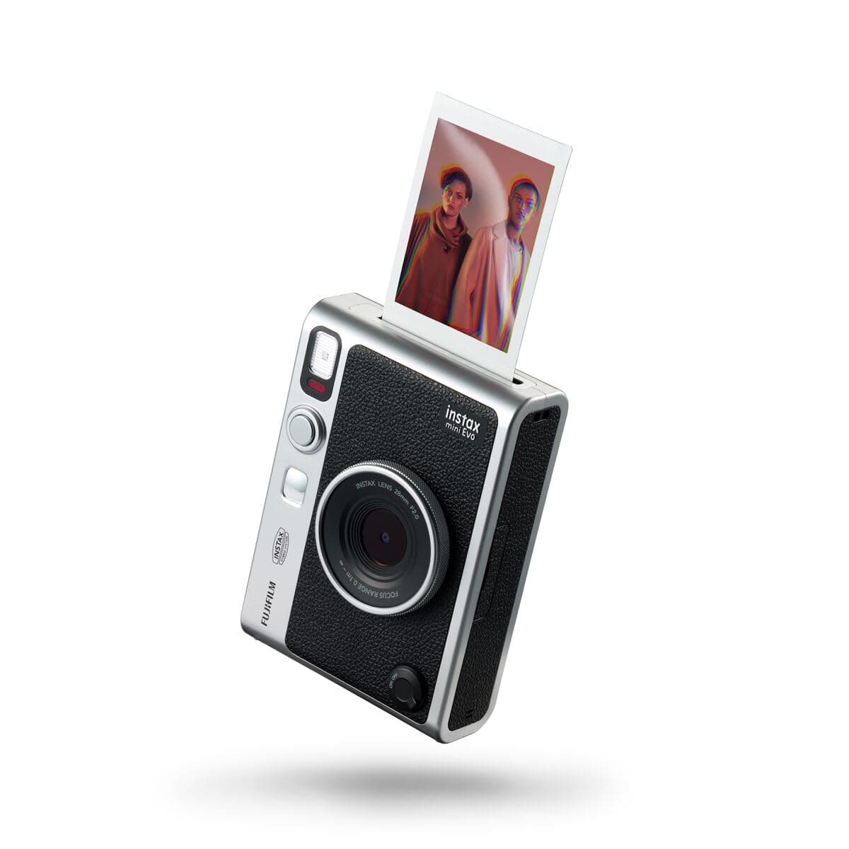 Instax mini EVO 2-in-1 photo camera and printer with a 2.7 inch LCD screen, 10 Lens and 10 film effects, mini film format, BLACK. Make and create stunning instant photos