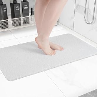Non-Slip Bathtub Mat, Anti Slip Shower Mat, Fast Drying Bathtub Mats, Foot Scrubber Mat, Anti Slip Mat for Tub, Floor, Bathroom, Kitchen, Home, Hotel (White 40"×28")