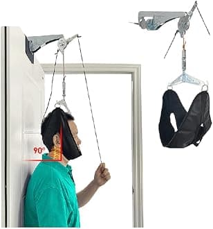 Neck Stretcher Cervical Traction Device Neck Pain Relief Hammock For Home Use Spine Decompression Machine Harness Sling Physical Therapy Massager Overhead Traction