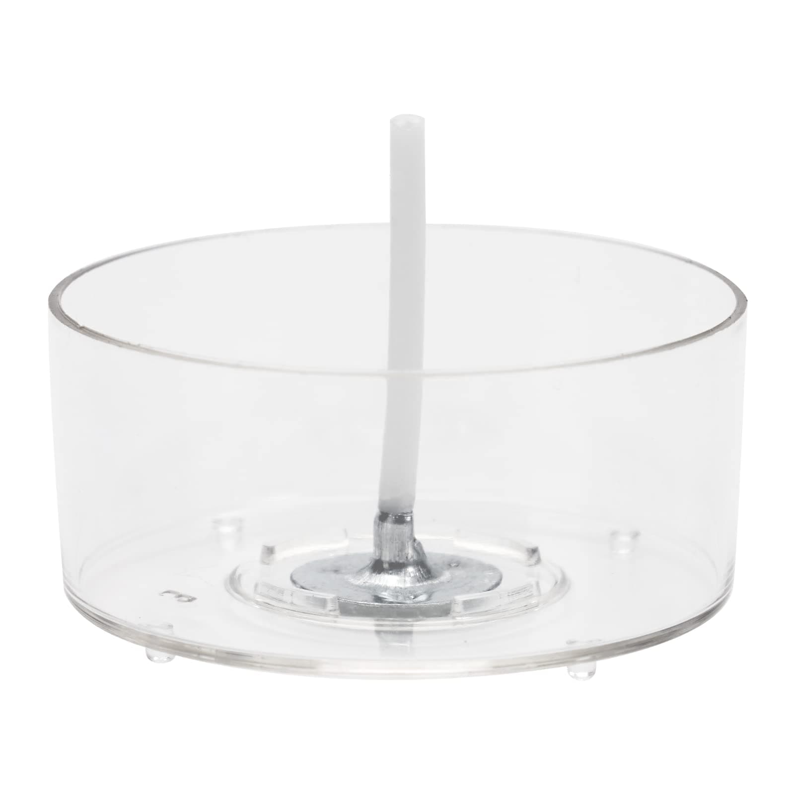 CandMak Tea Light Candle Cups, 50pcs Clear Polycarbonate Plastic Empty TeaLight Mold Tin Container with 50pcs TeaLight Candle Wicks (Circle)