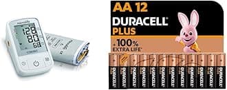 Microlife BPA2-B Microlife A2 Basic Portable Automatic Upper Arm Blood Pressure & Pulse Monitor & Duracell Plus AA Alkaline Batteries [Pack of 12], 1,5V LR6 MN1500